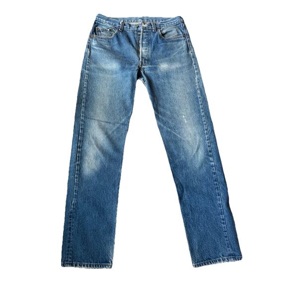 Vintage Levi’s 501 Jeans 1980s Selvedge Red Tag Blank USA W34 L36 -Actual 32/32 - Picture 1 of 16